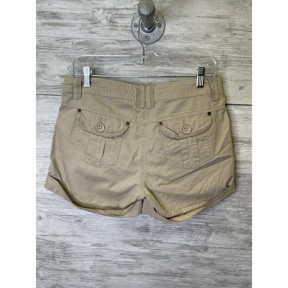 Aldo Trevi Shorts Womens 9 Khaki Beige Button Tab Utility Casual Pockets - Picture 7 of 10